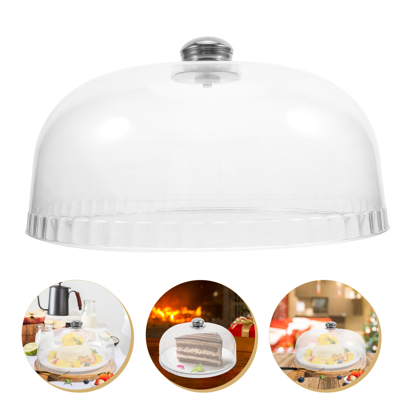 Plastic Dome Clear - Cúpula Acrílica Transparente para Alimentos, Tapa